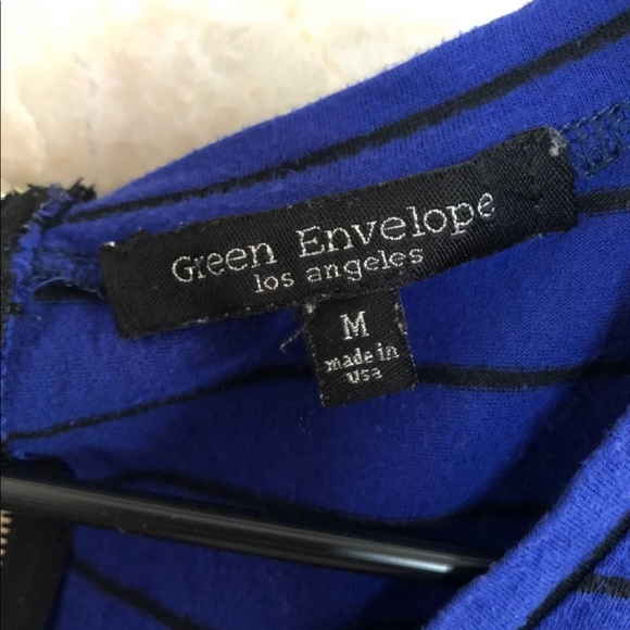 Green envelope blue striped shirt - Picture 5 of 5